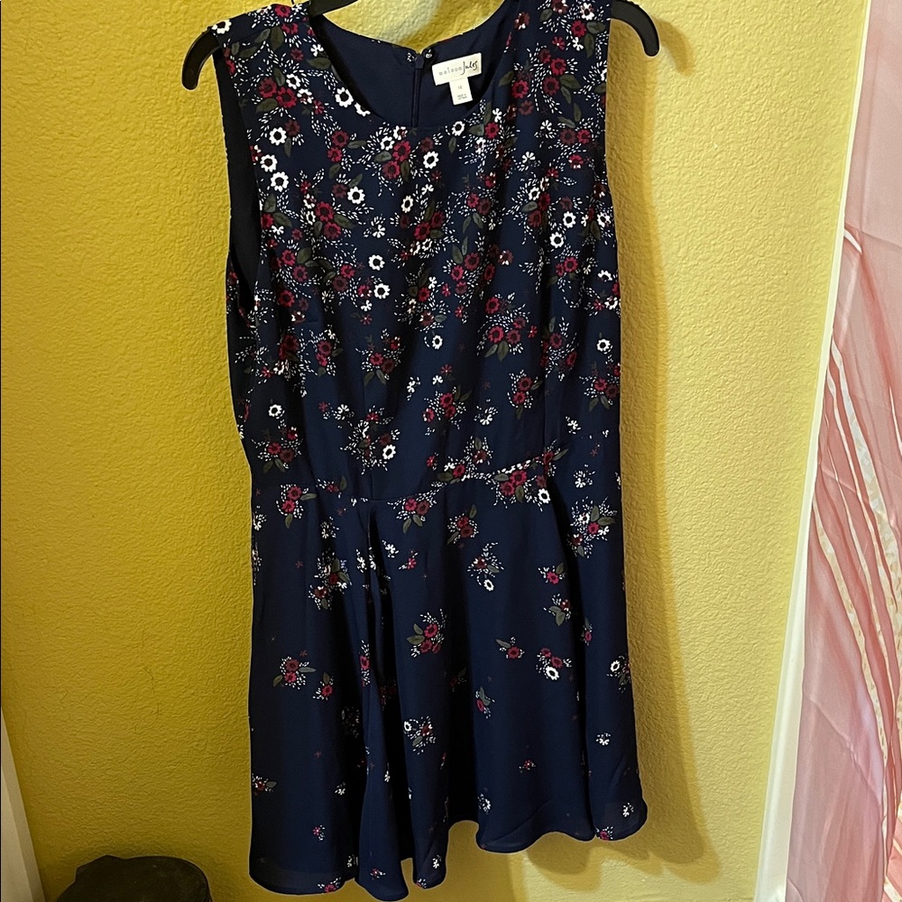 Maison Jules Navy Floral Dress